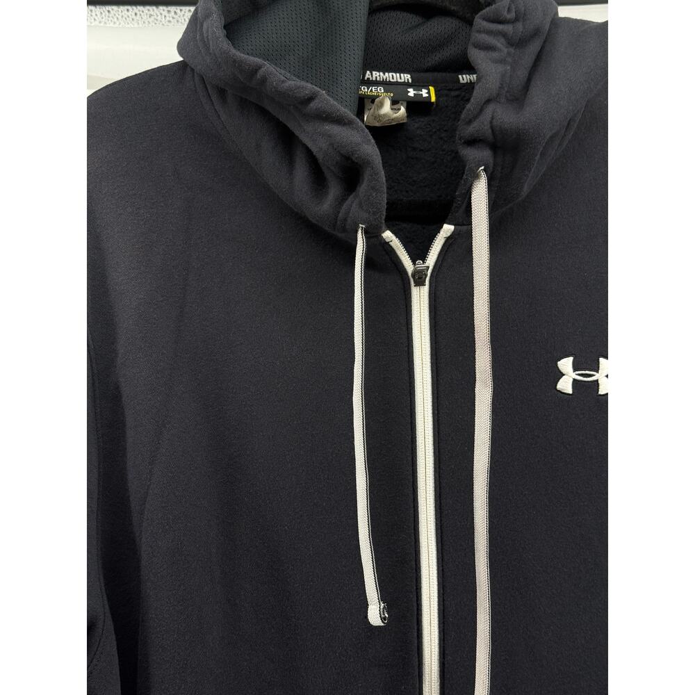 Under Armour Zip Hoodie Sweatshirt Fleece Athletic Black READ Size XL - Picture 5 of 11